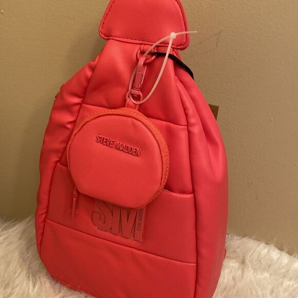 NWT Steve Madden (bjaya) Backpack w/Matching Coin Pouch -Pink - Picture 6 of 13